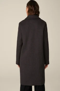 Schurwoll-Eggshape-Mantel Mit Cashmere In Anthrazit Meliert*Windsor Fashion