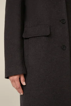 Schurwoll-Eggshape-Mantel Mit Cashmere In Anthrazit Meliert*Windsor Fashion