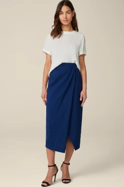 Schurwoll-Midirock Mit Wickeldetail In*Windsor Hot