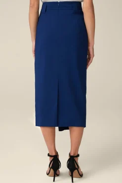Schurwoll-Midirock Mit Wickeldetail In*Windsor Hot