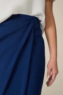 Schurwoll-Midirock Mit Wickeldetail In*Windsor Hot