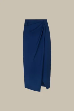Schurwoll-Midirock Mit Wickeldetail In*Windsor Hot