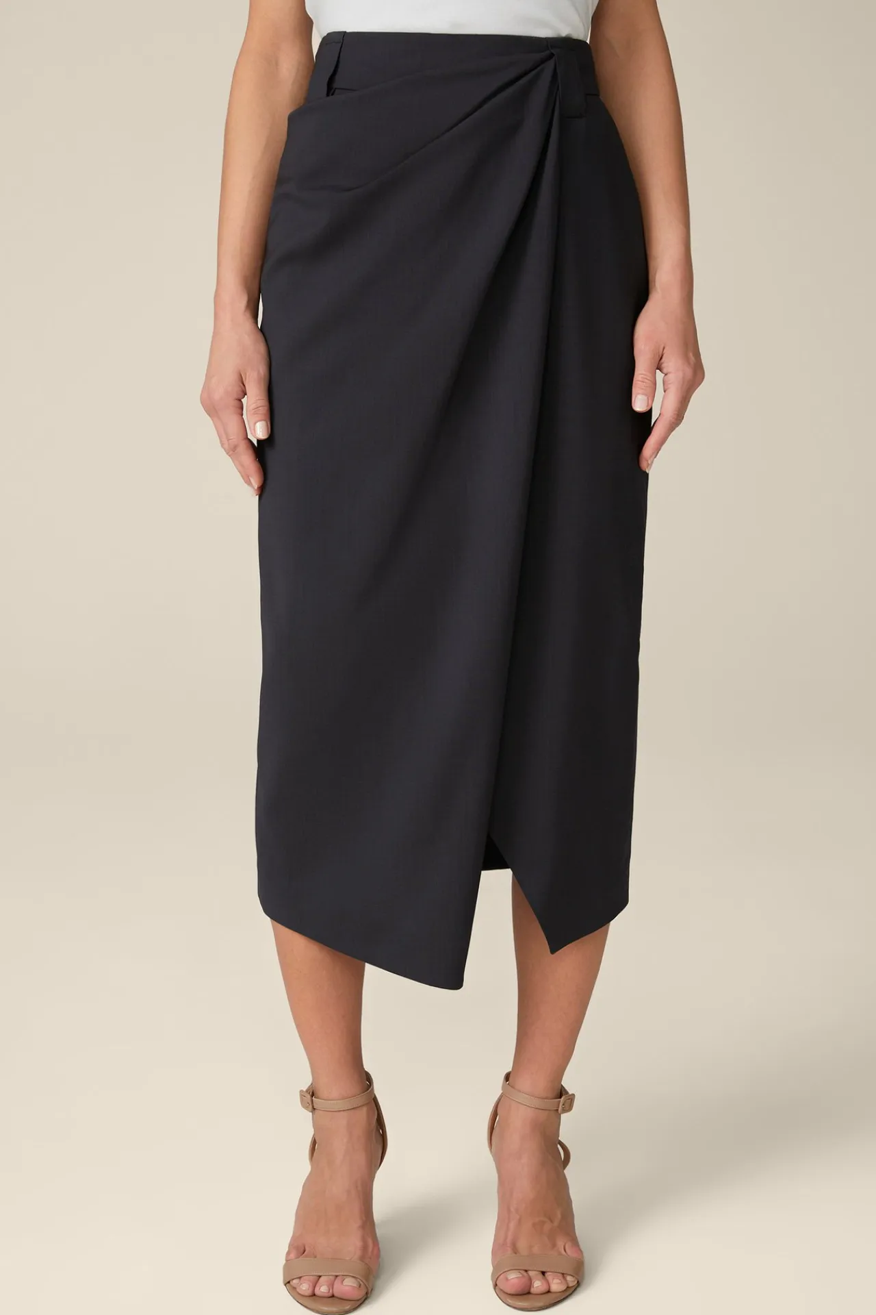 Schurwoll-Midirock Mit Wickeldetail In*Windsor Online