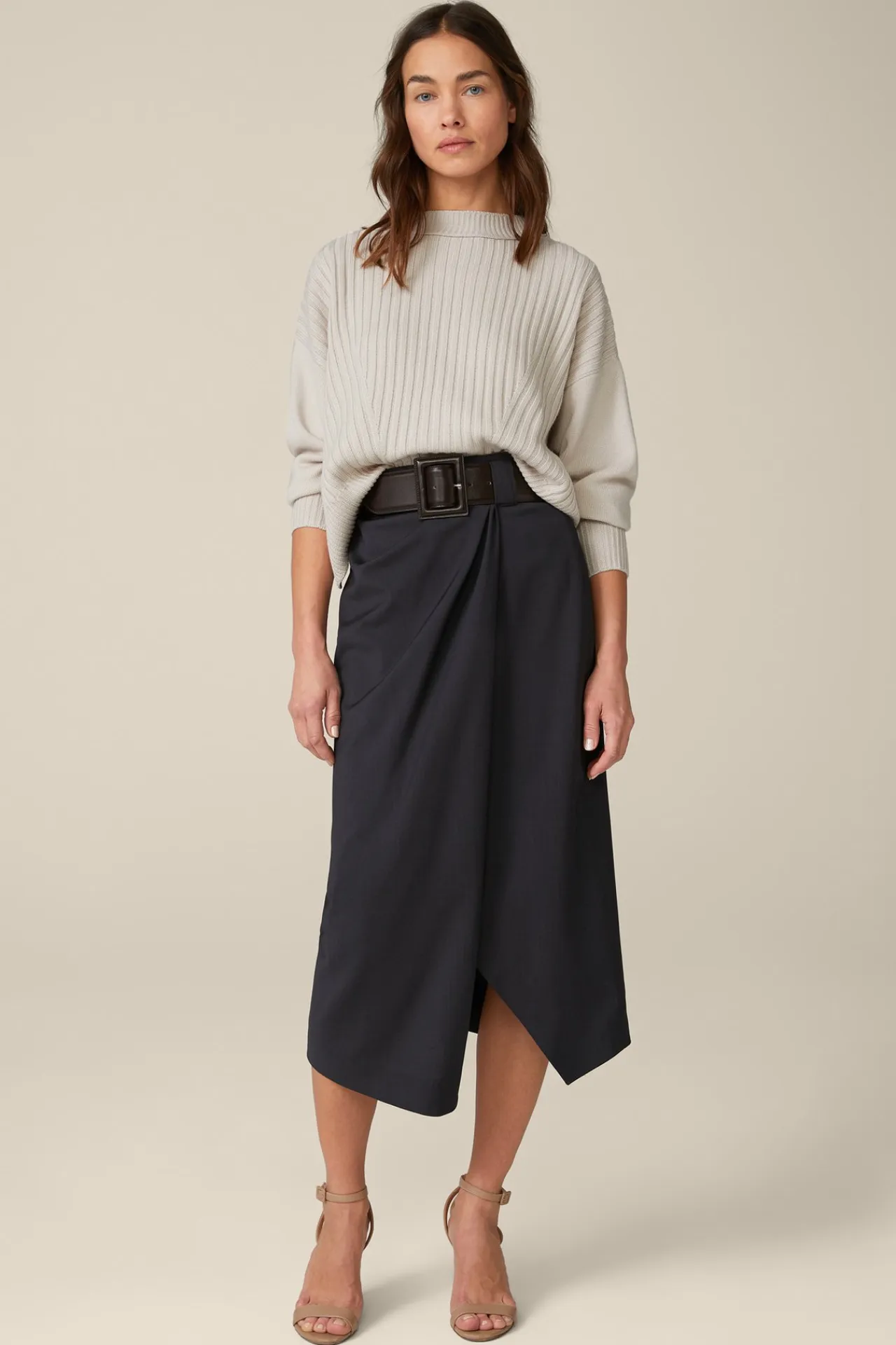 Schurwoll-Midirock Mit Wickeldetail In*Windsor Online