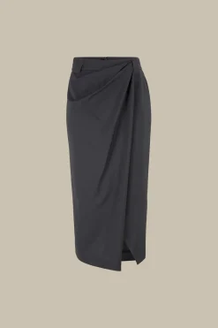 Schurwoll-Midirock Mit Wickeldetail In*Windsor Online