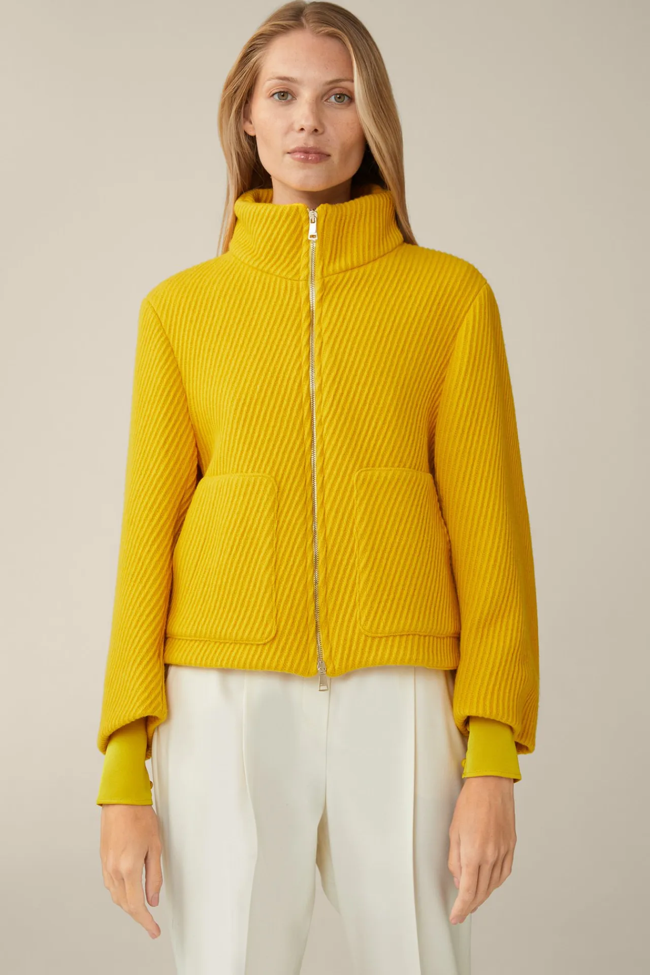 Schurwollmix-Cape-Jacke Mit Struktur In*Windsor Hot