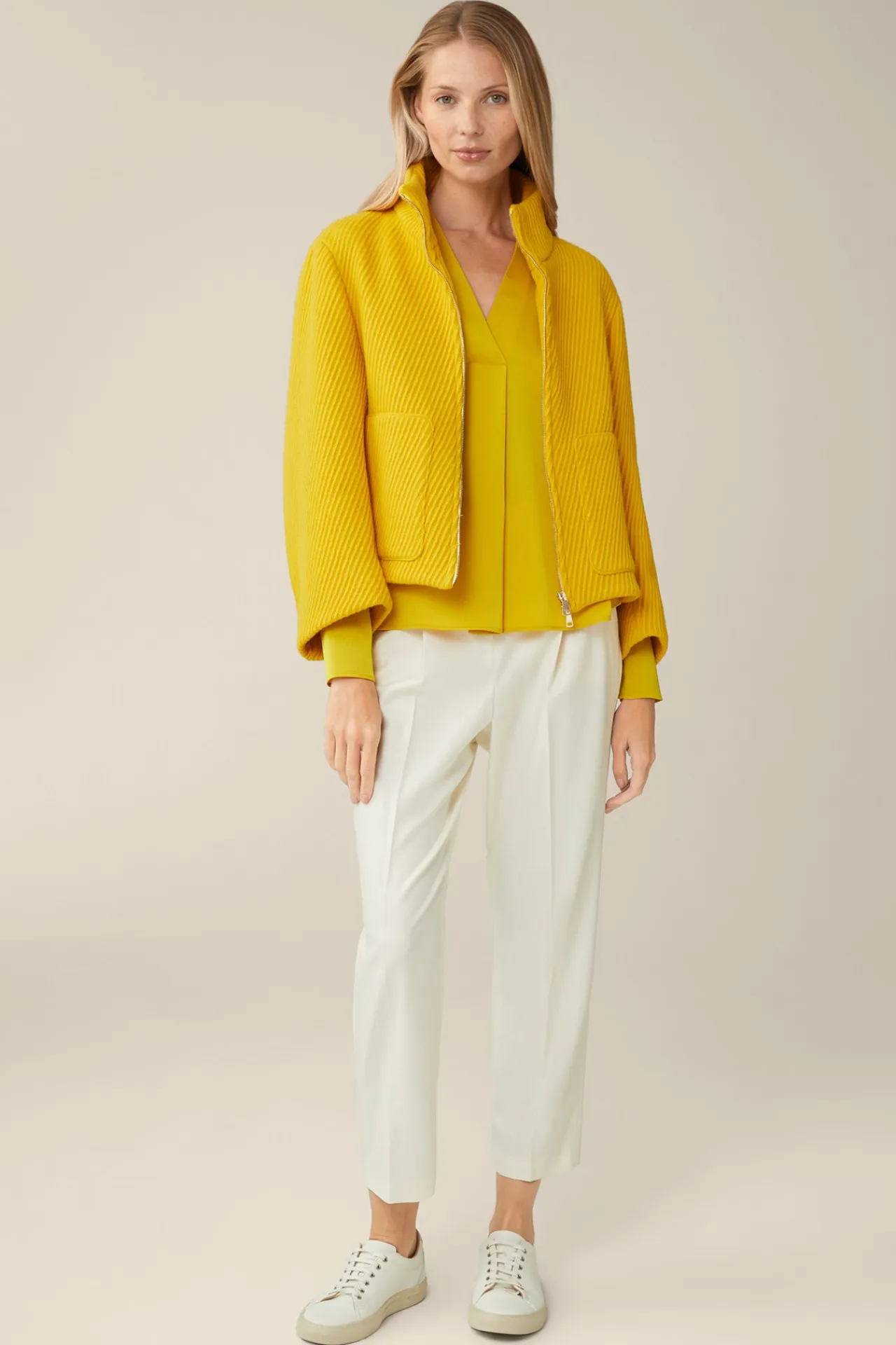 Schurwollmix-Cape-Jacke Mit Struktur In*Windsor Hot