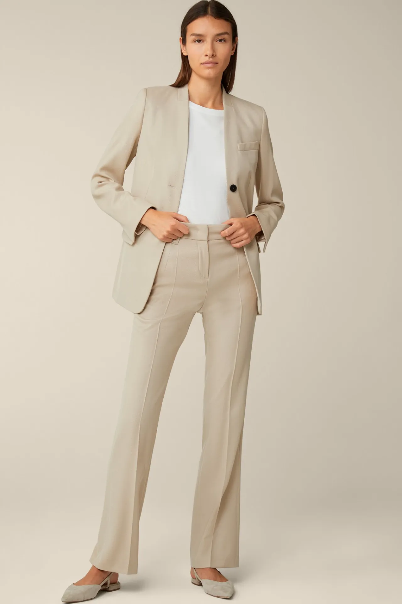 Schurwollmix-Twill-Marlene-Hose In*Windsor Outlet