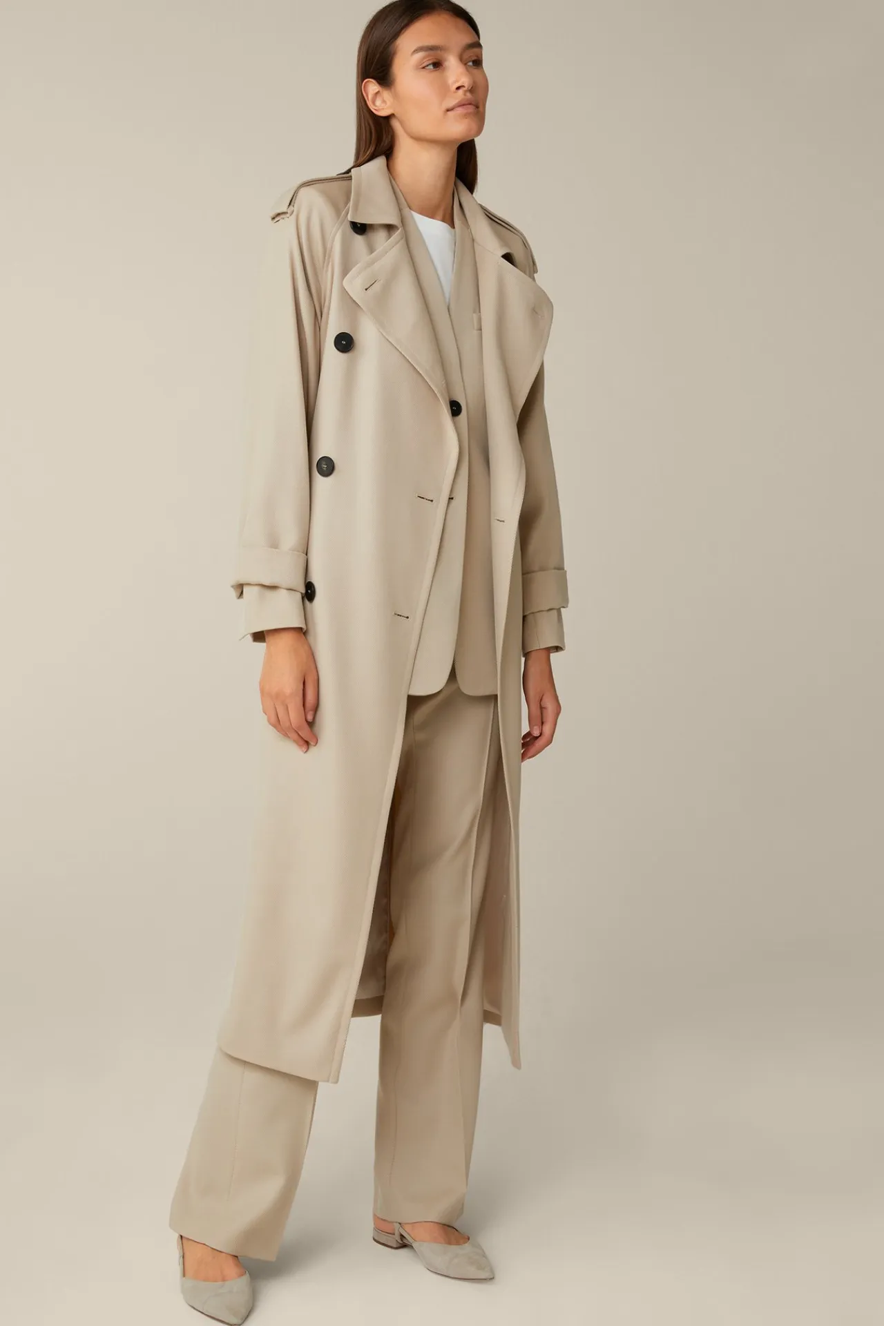 Schurwollmix-Twill-Trenchcoat In*Windsor Outlet