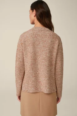 Schurwoll-Pullover Mit Cashmere In Kupfer-Ecru Gemustert*Windsor Hot