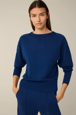 Schurwoll-Ripp-Strick-Pullover Mit Seide In*Windsor Hot