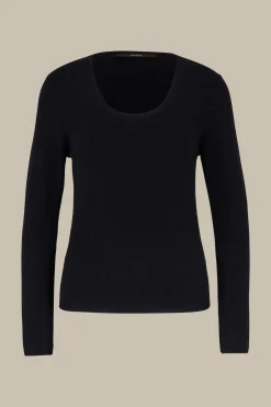 Schurwoll-Ripp-Strick-Pullover Mit Seide In*Windsor Outlet