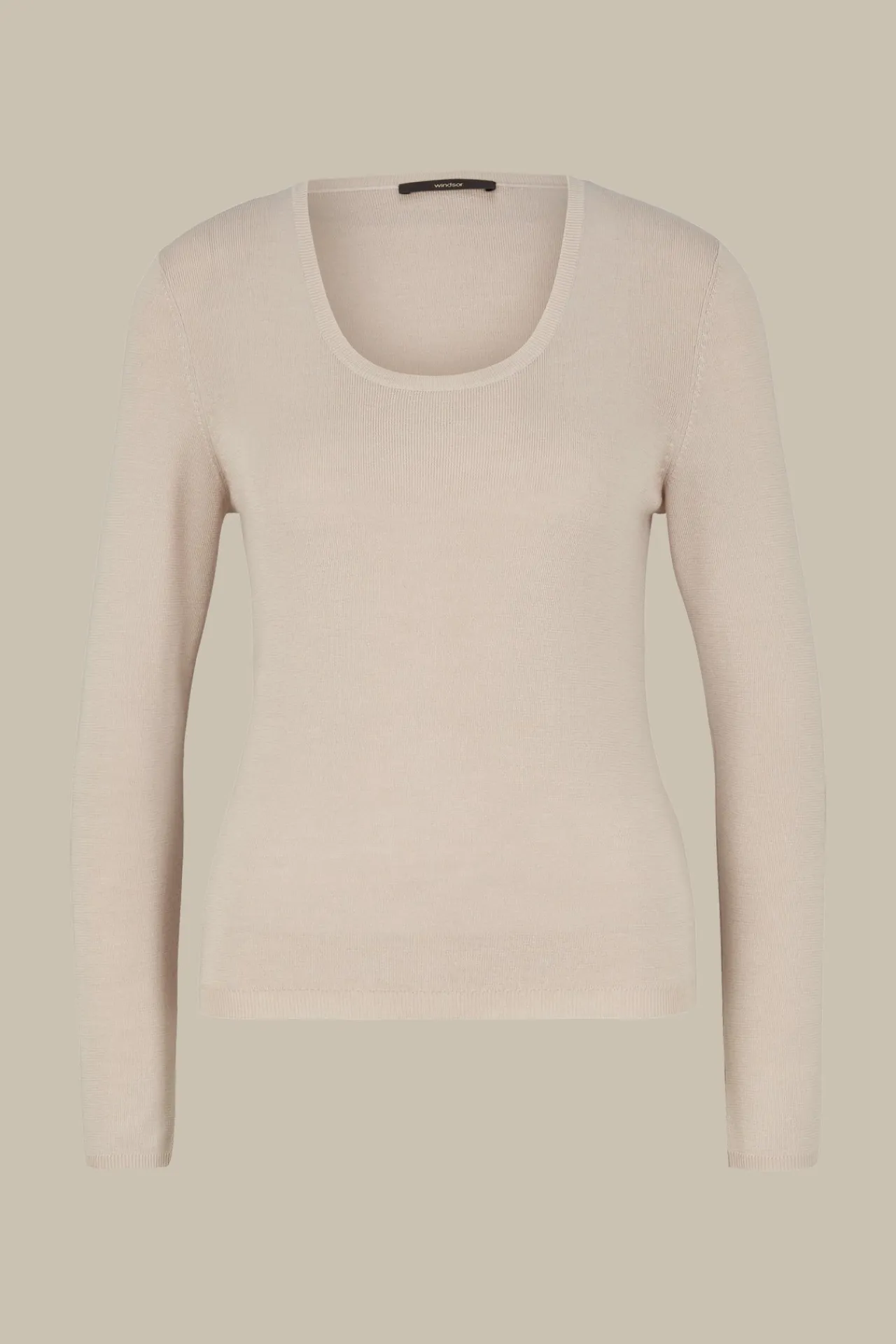 Schurwoll-Ripp-Strick-Pullover Mit Seide In*Windsor Hot