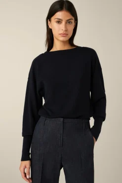 Schurwoll-Ripp-Strick-Pullover Mit Seide In*Windsor Best