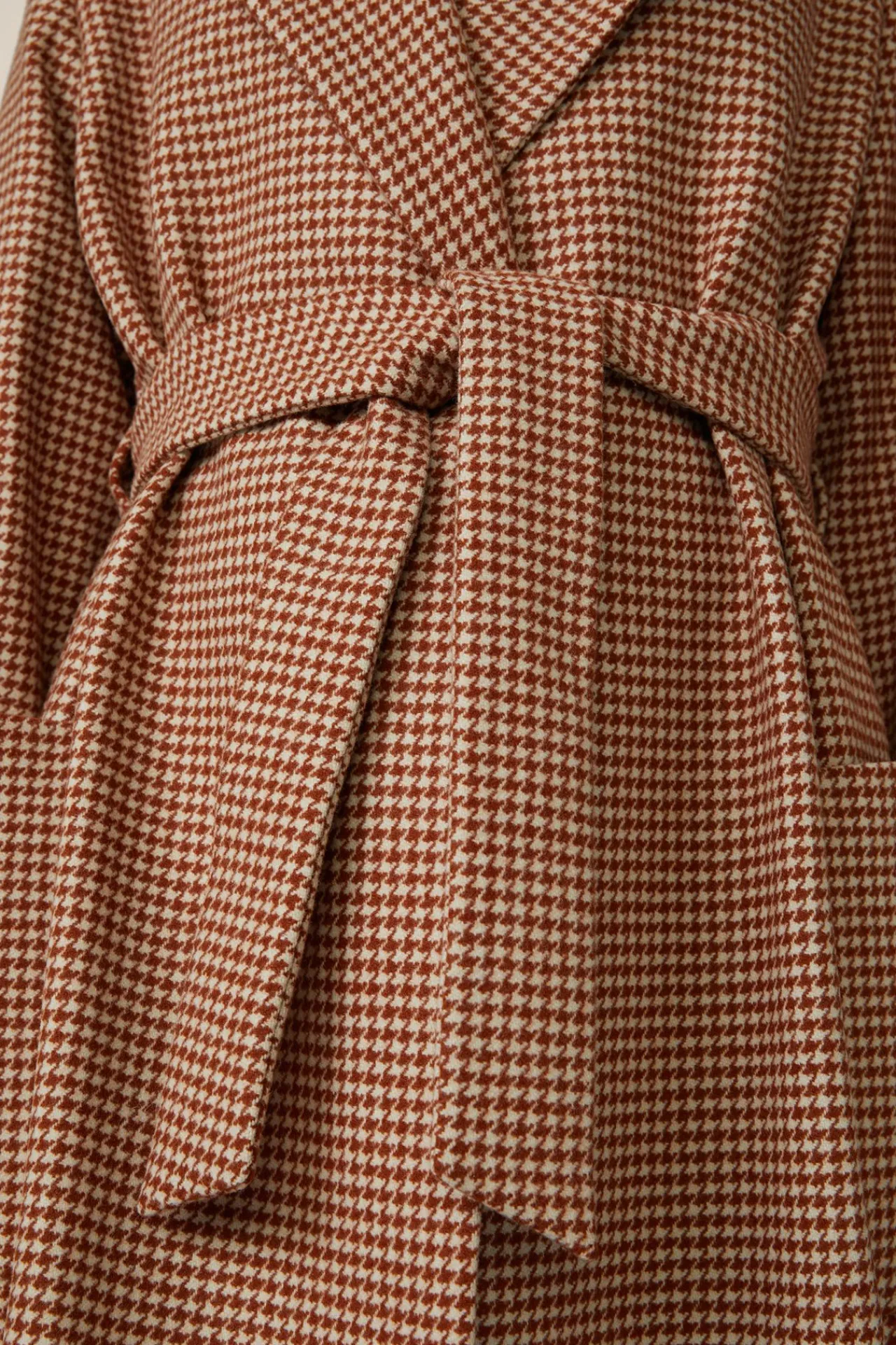Schurwoll-Roben-Mantel In Kupfer-Ecru Gemustert*Windsor Clearance