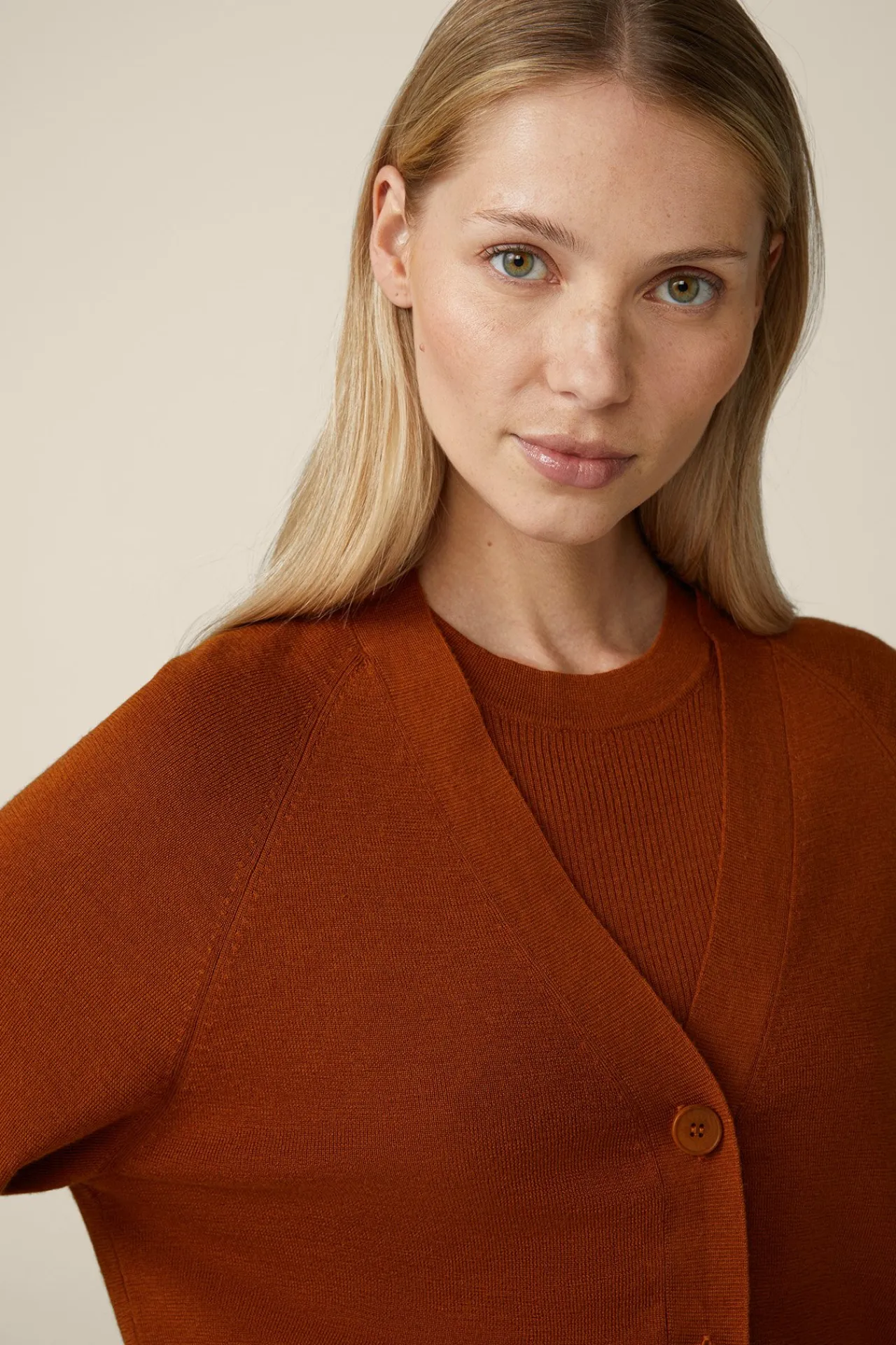 Schurwoll-Seidenmix-Cardigan In Kupfer*Windsor Online