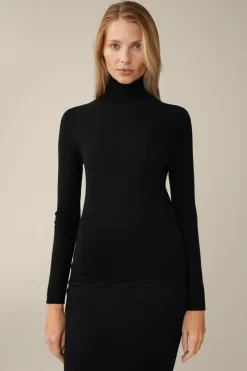 Schurwoll-Seidenmix-Rollkragen-Pullover In*Windsor New