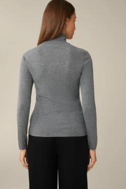 Schurwoll-Seidenmix-Rollkragen-Pullover In*Windsor Hot