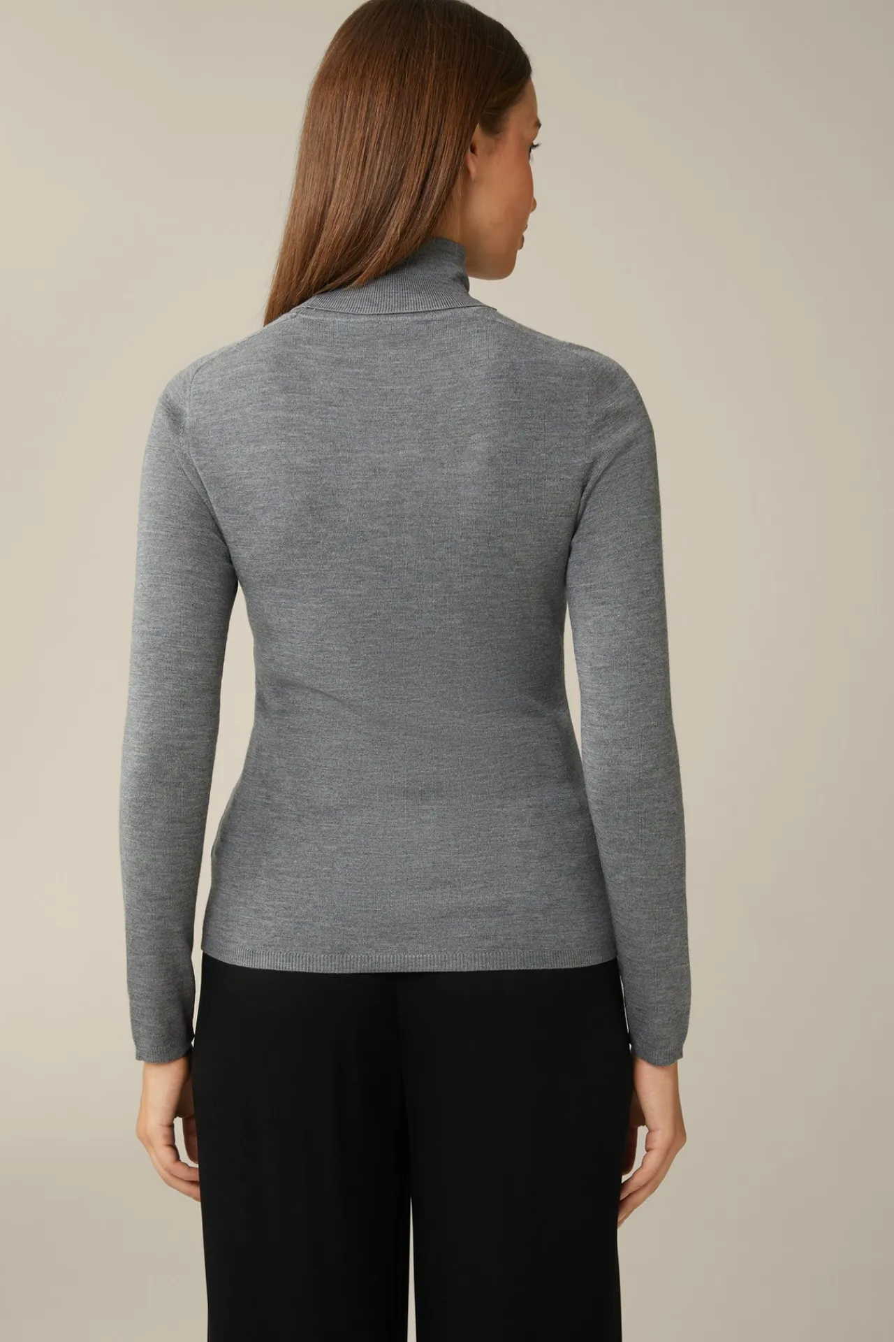 Schurwoll-Seidenmix-Rollkragen-Pullover In*Windsor Hot