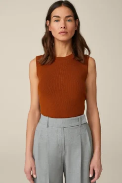 Schurwoll-Seidenmix-Top In Kupfer*Windsor Sale