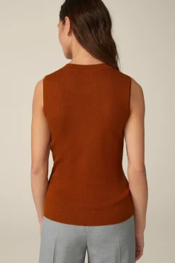 Schurwoll-Seidenmix-Top In Kupfer*Windsor Sale