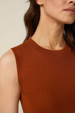 Schurwoll-Seidenmix-Top In Kupfer*Windsor Sale