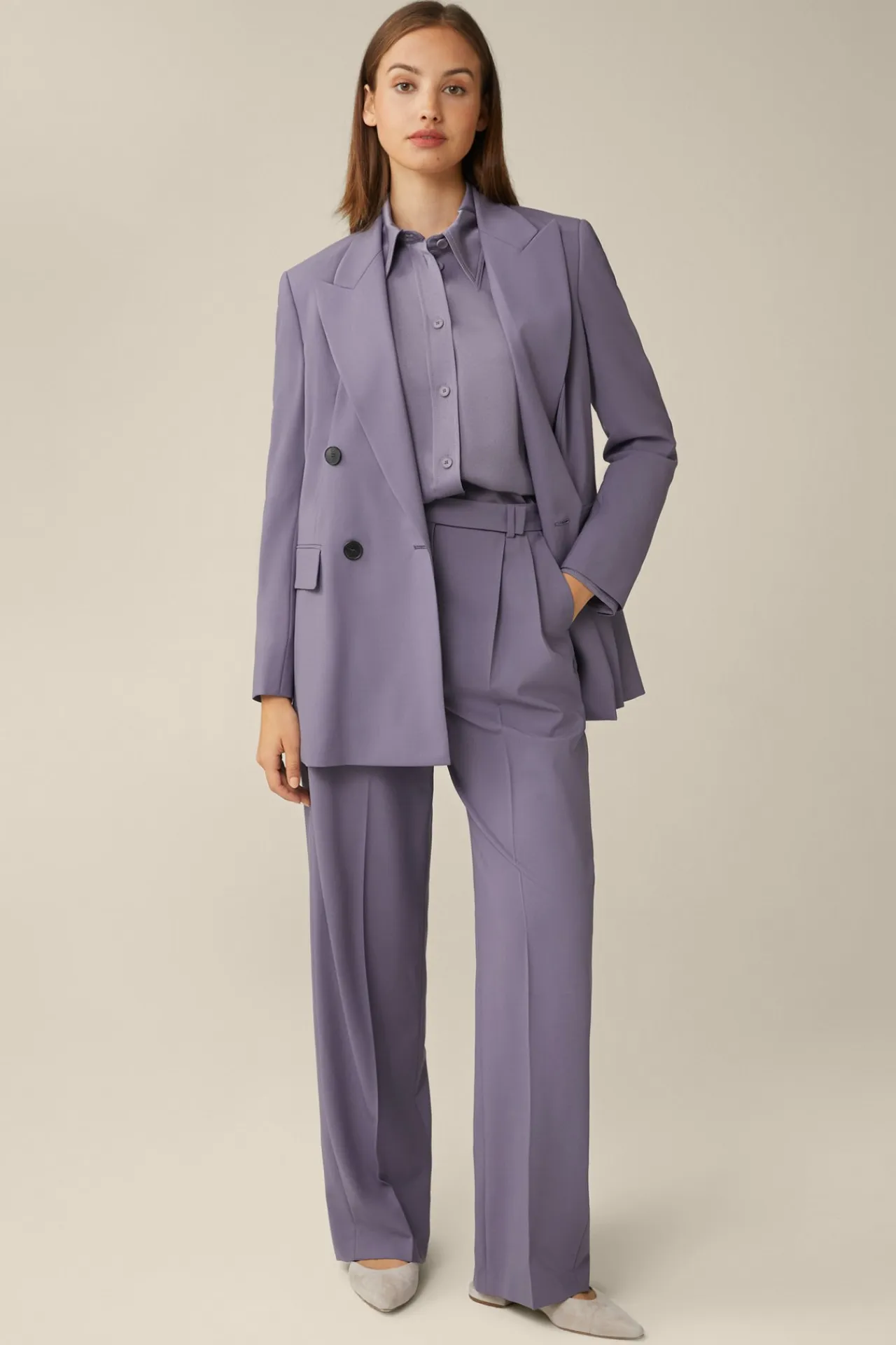 Schurwollstretch-Doppelreiher-Blazer In*Windsor Clearance