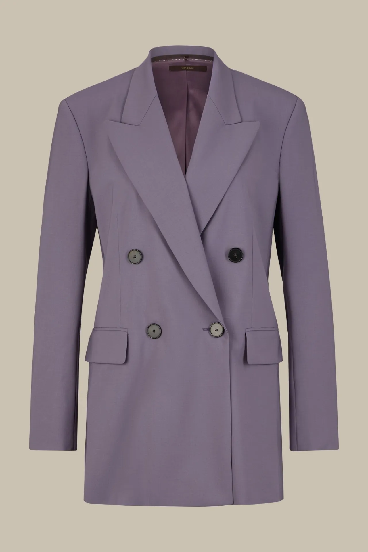 Schurwollstretch-Doppelreiher-Blazer In*Windsor Clearance