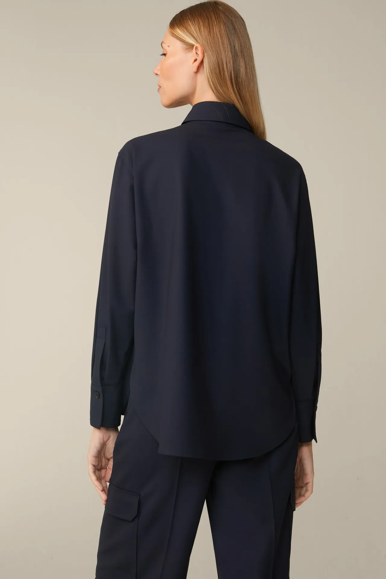 Schurwollstretch-Hemdbluse In*Windsor Discount