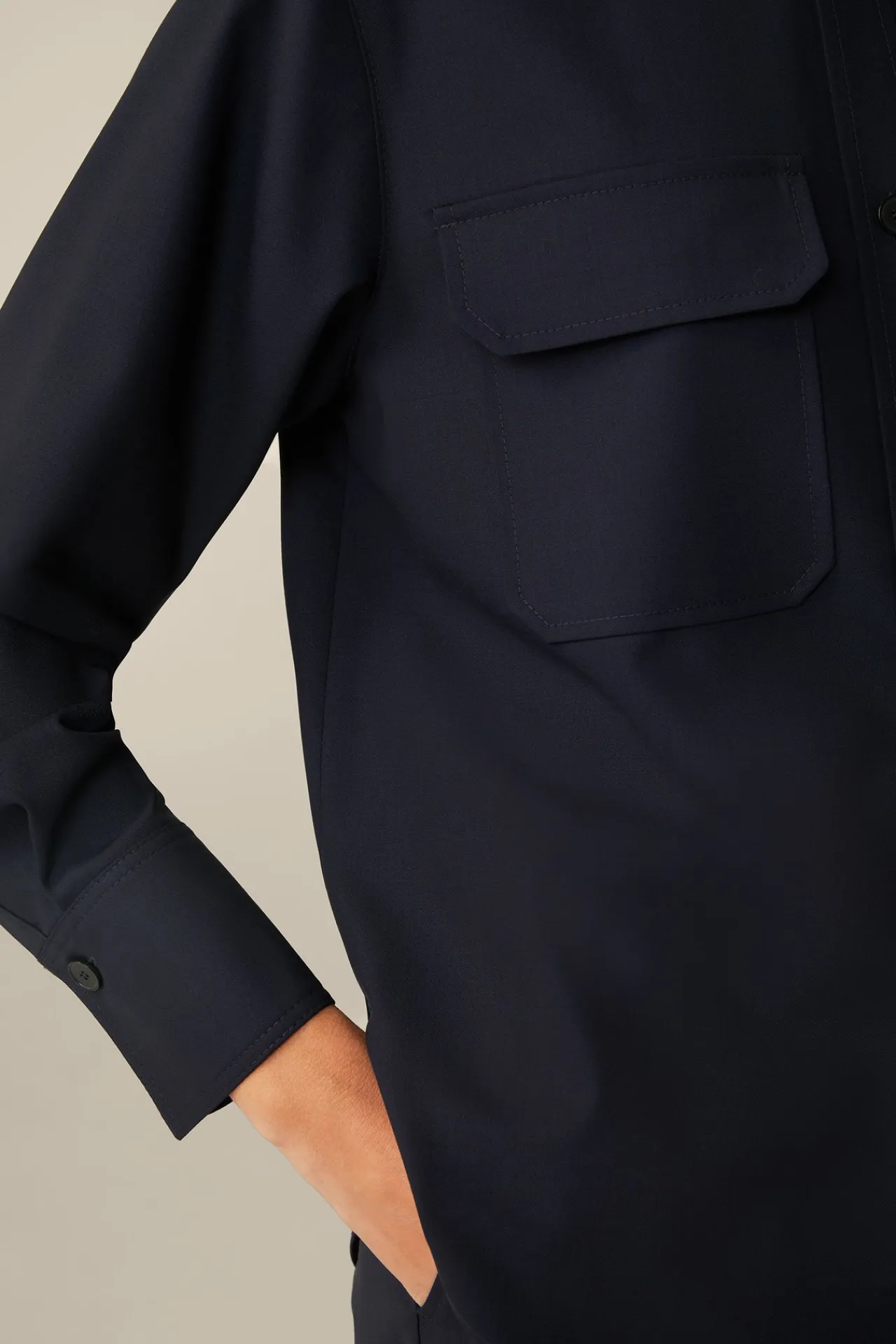 Schurwollstretch-Hemdbluse In*Windsor Discount