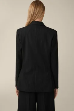 Schurwoll-Twill-Doppelreiher-Blazer Mit Nadelstreifen In*Windsor Sale