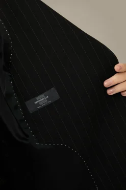 Schurwoll-Twill-Doppelreiher-Blazer Mit Nadelstreifen In*Windsor Sale