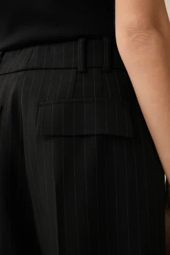 Schurwoll-Twill-Palazzo-Hose Mit Nadelstreifen In*Windsor Best