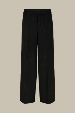 Schurwoll-Twill-Palazzo-Hose Mit Nadelstreifen In*Windsor Best