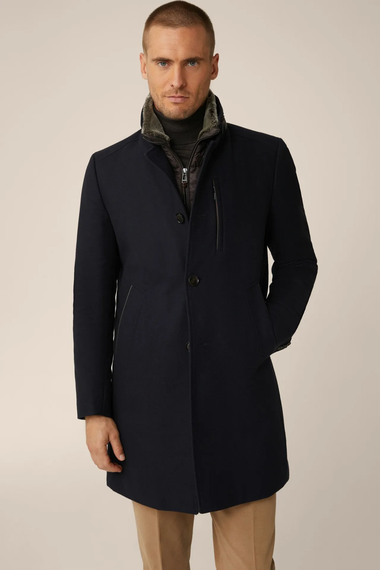 Stehkragen-Mantel Rivano Mit Cashmere Und Lammfellkragen In*Windsor Discount