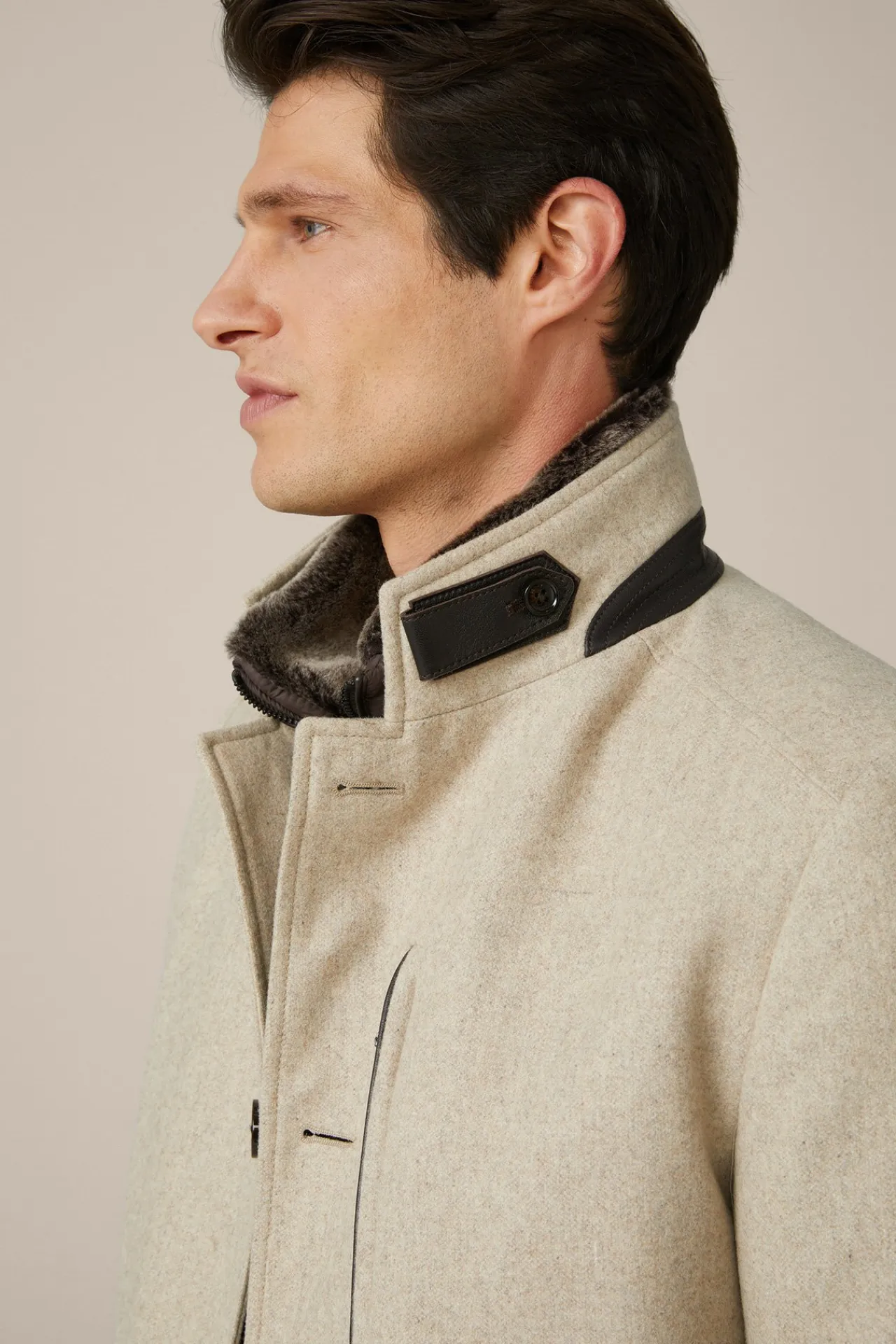 Stehkragen-Mantel Rivano Mit Cashmere Und Lammfellkragen In*Windsor Sale