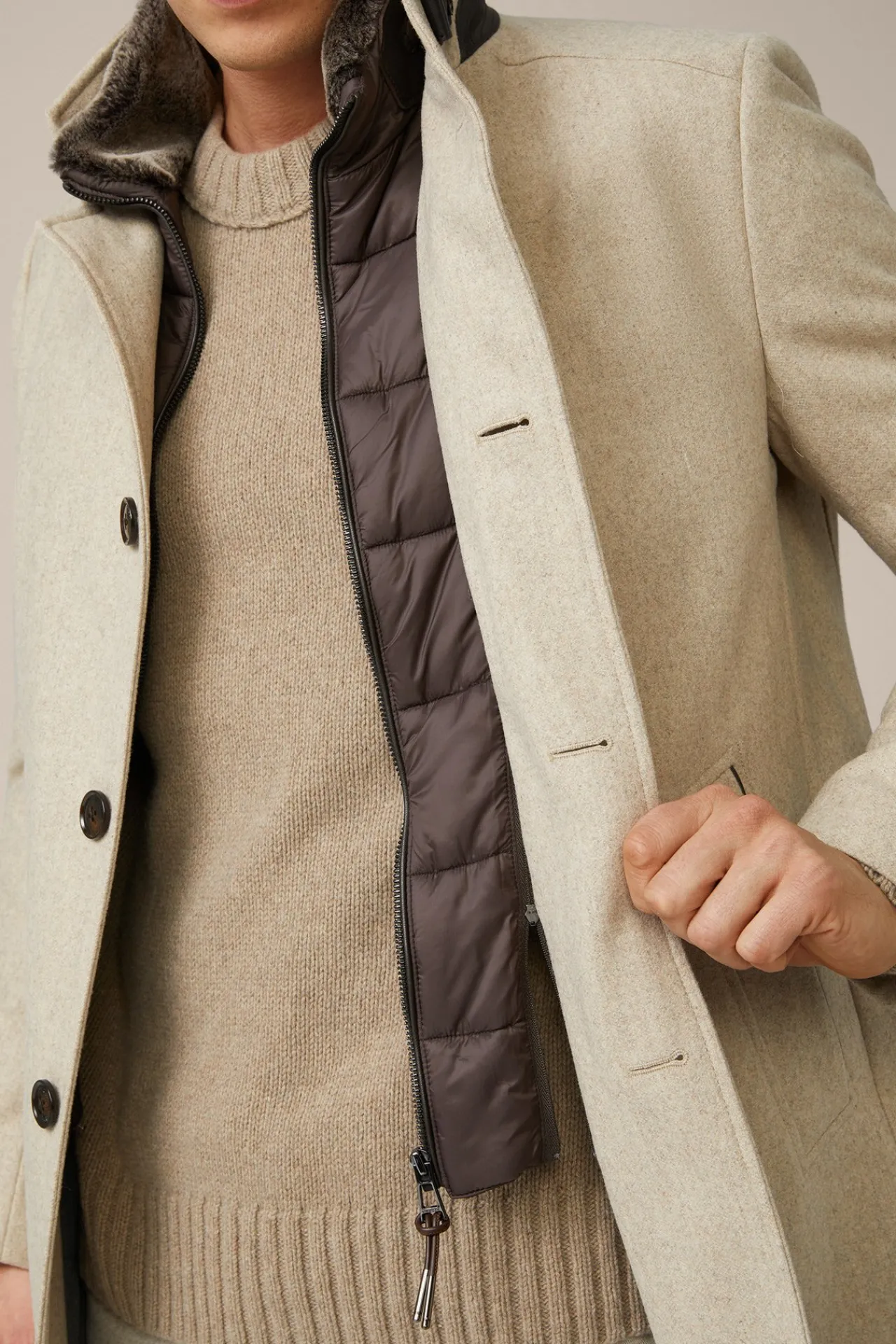 Stehkragen-Mantel Rivano Mit Cashmere Und Lammfellkragen In*Windsor Sale