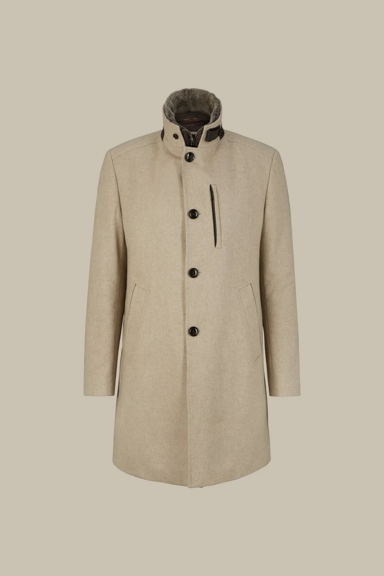 Stehkragen-Mantel Rivano Mit Cashmere Und Lammfellkragen In*Windsor Sale