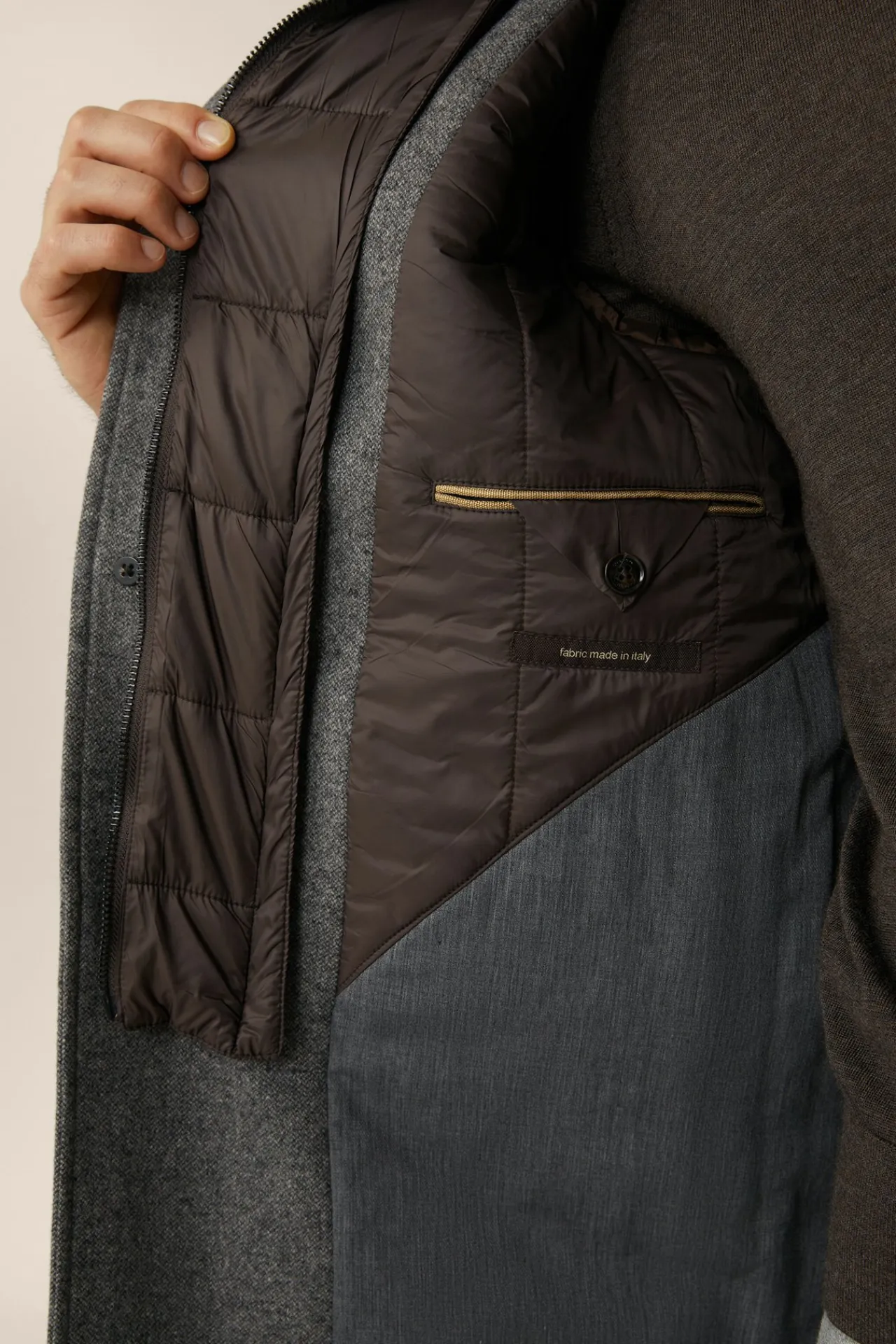 Stehkragen-Mantel Rivano Mit Cashmere Und Lammfellkragen In Grau Meliert*Windsor Sale