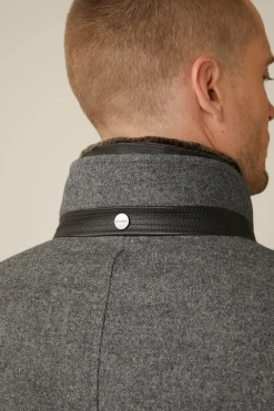 Stehkragen-Mantel Rivano Mit Cashmere Und Lammfellkragen In Grau Meliert*Windsor Sale