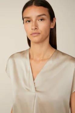 Tencel-Baumwoll-Top Mit Satin Vorderseite In*Windsor Hot