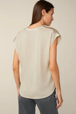 Tencel-Baumwoll-Top Mit Satin Vorderseite In*Windsor Hot