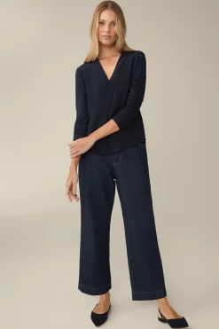 Tencel-Langarm-Shirt Mit Satin Vorderseite In*Windsor Outlet