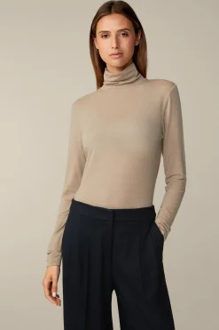 Tencel-Wollstretch-Rollkragen-Shirt In*Windsor Sale