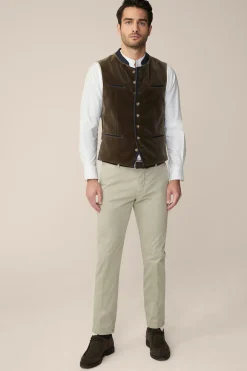 Trachten-Weste Au In Braun/Blau*Windsor Best