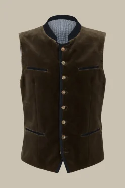 Trachten-Weste Au In Braun/Blau*Windsor Best