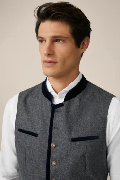 Trachten-Weste Au In Grau/Navy*Windsor Fashion