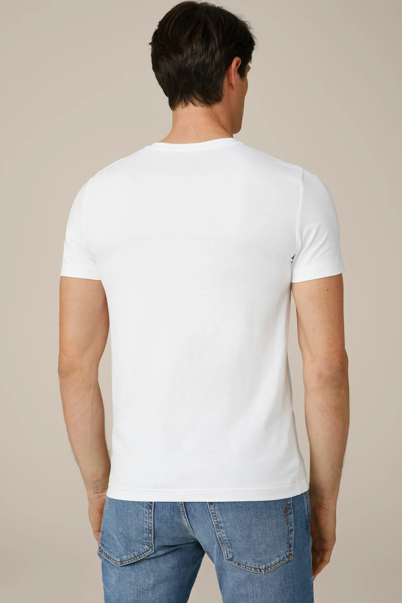 Two-Pack-Baumwollmix T-Shirts Mit Stretch Und V-Ausschnitt In*Windsor Fashion
