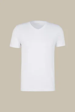 Two-Pack-Baumwollmix T-Shirts Mit Stretch Und V-Ausschnitt In*Windsor Fashion