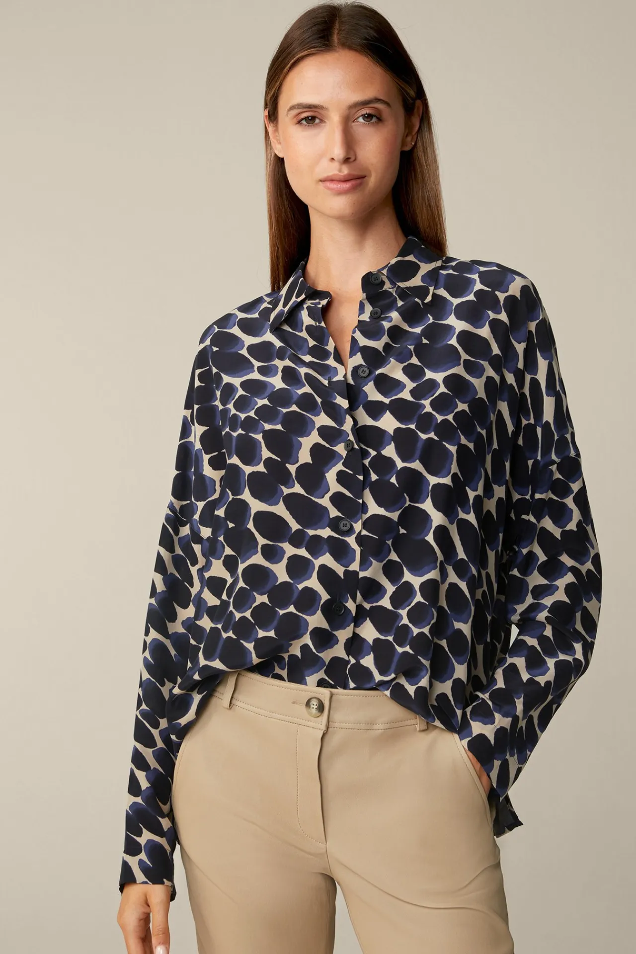 Viskose-Seidenmix-Hemdbluse In*Windsor Fashion